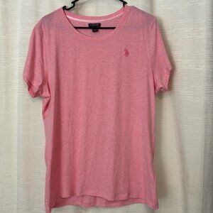US POLO ASSN PINK tee Tshirt size Large PTP 22